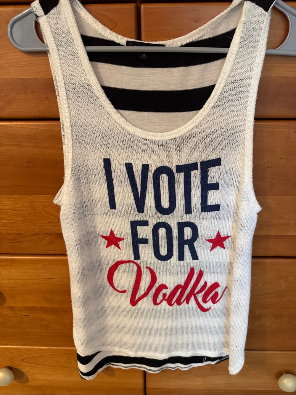 Festival/ 4th of July Graphic Tank Top - White with Red & Navy